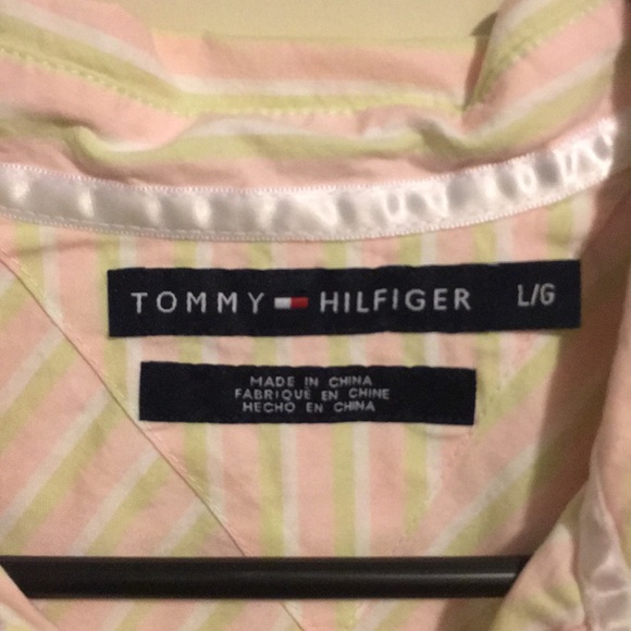 Tommy Hilfiger Pink and Green Button-Up - Picture 2 of 5